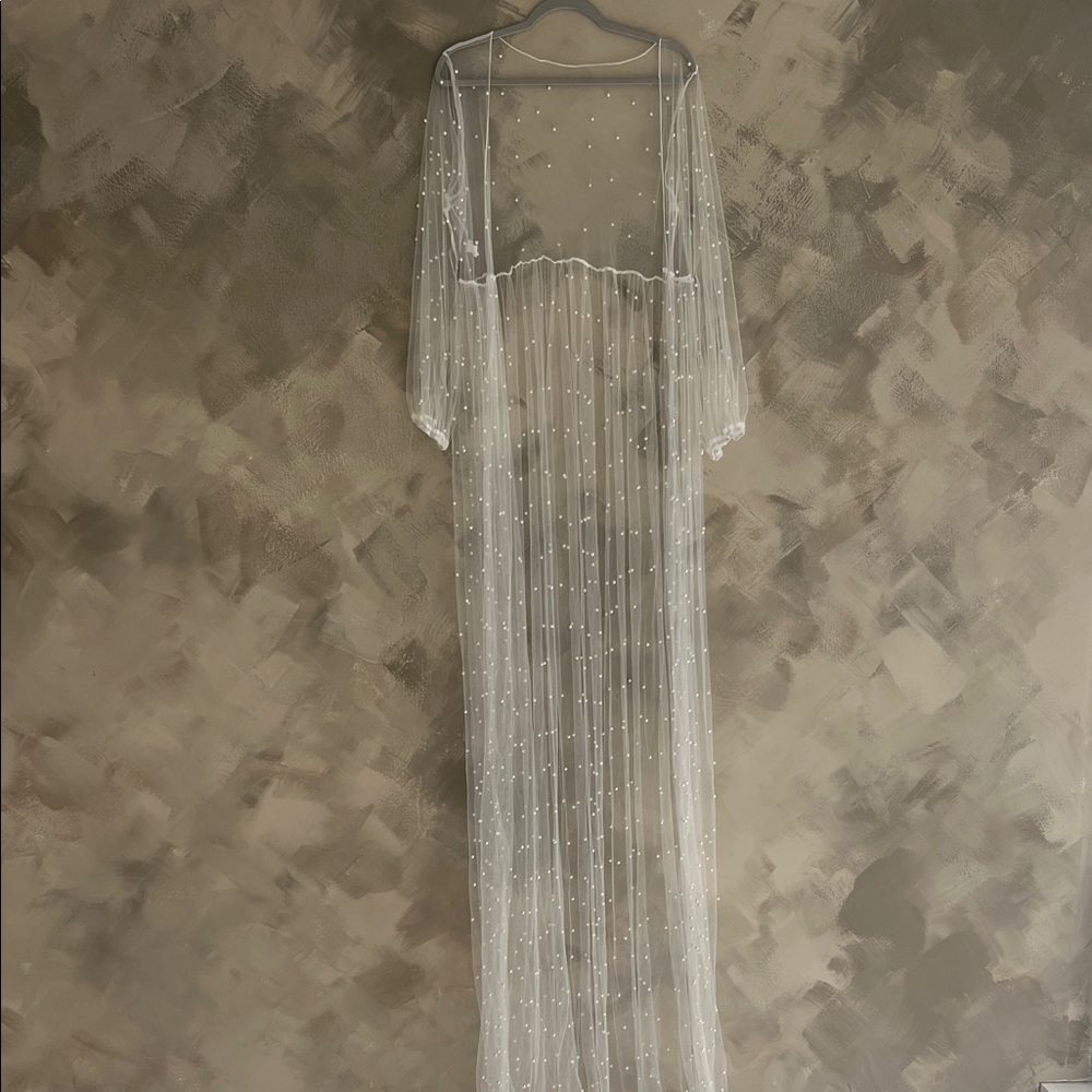 Maternity Sheer White Robe